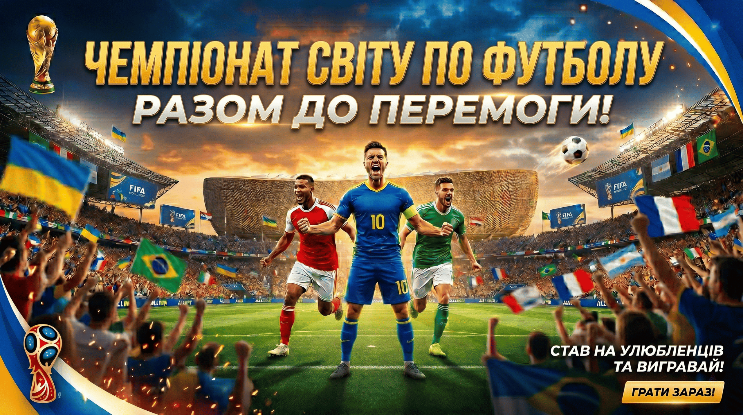 Golden trophy illustration on a casino background